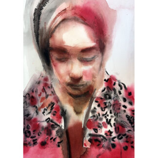 Self portrait in floral dress, 2023