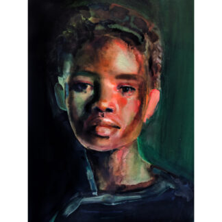 Orange and green face study, 2024