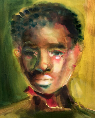 Yellow and Green Face Study